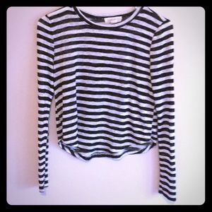 A black and white striped long sleeve shirt
